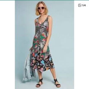 NWOT Anthropologie Maeve Violette Floral Mixed Print Dress